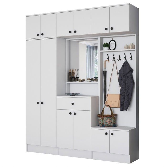 Hanah Home EA104 - 2569 Soporte de recibidor Blanco 179.6x226.4x37.5 cm